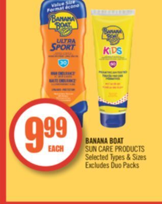 Shoppers Drug Mart Banana boat sun care products offer