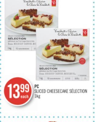 Shoppers Drug Mart Pc sliced cheesecake sélection offer