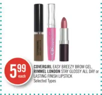 Shoppers Drug Mart Covergirl easy breezy brow gel rimmel london stay glossy all day or lasting finish lipstick offer