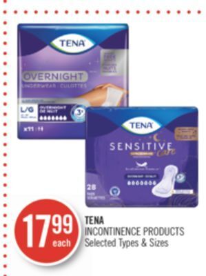 Shoppers Drug Mart Tena incontinence products offer