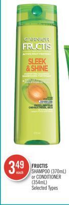 Shoppers Drug Mart Garnier fructis shampoo (370ml) or conditioner (354ml) offer