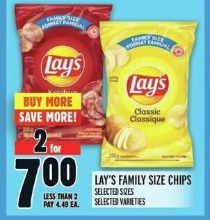 Metro LAY'S FAMILY SIZE CHIPS offer