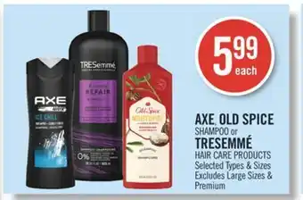 Shoppers Drug Mart Axe old spice shampoo or tresemme hair care products offer