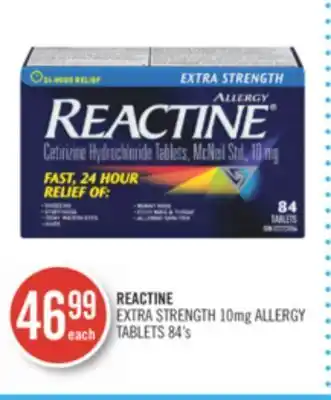 Shoppers Drug Mart Reactine extra strength 10mg allergy tablets offer