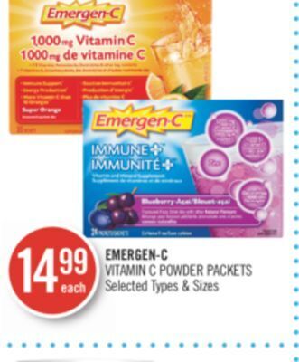 Shoppers Drug Mart Emergen-c vitamin c powder packets offer