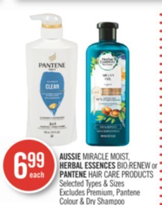 Shoppers Drug Mart Aussie miracle moist herbal essence bio-renew or pantene hair care products offer