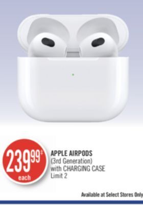 Shoppers Drug Mart Apple airpods (3rd generation) with charging case offer