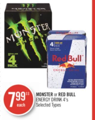 Shoppers Drug Mart Monster or red bull energy drink offer
