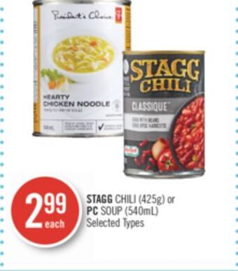 Shoppers Drug Mart Stagg chili (425g) or pc soup (540ml) offer
