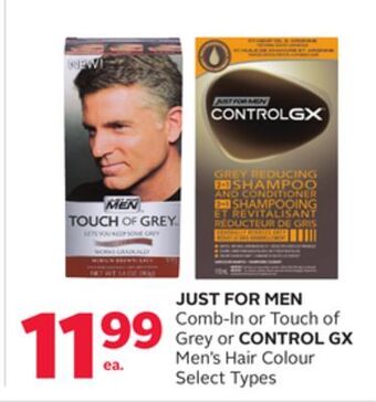 Rexall Just for men comb-in or touch of grey or control gx men's hair colour offer