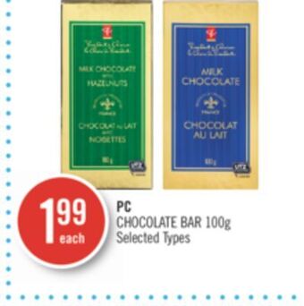Shoppers Drug Mart Pc chocolate bar offer