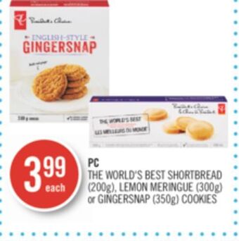 Shoppers Drug Mart Pc the world's best shortbread (200g), lemon meringue (300g) or gingersnap (350g) cookies offer