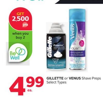 Rexall Gillette or venus shave preps offer