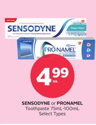 Rexall Sensodyne or pronamel toothpaste 75ml-100ml offer