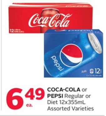 Rexall Coca-cola or pepsi regular or diet 12x355ml offer