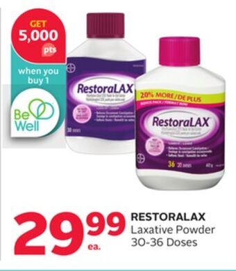 Rexall Restoralax laxative powder offer