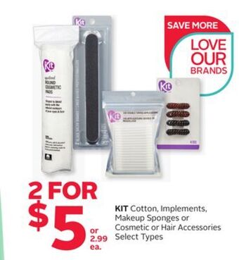 Rexall Kit cotton, implements, makeup sponges or cosmetic or hair accessories offer