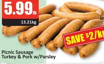 Starsky Picnic sausage turkey & pork w/ parsley offer