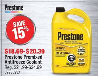 PartSource Prestone premixed antifreeze coolant offer
