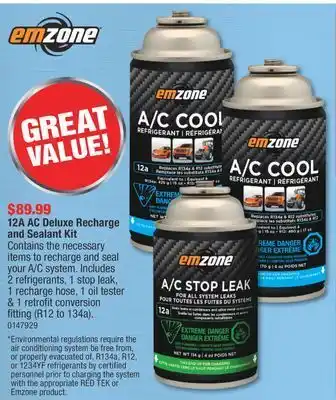 PartSource Emzone 12a ac deluxe recharge and sealant kit offer