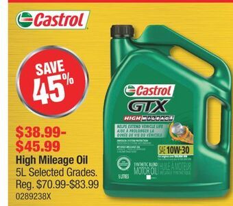 PartSource Castrol high mileage oil offer