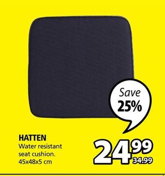 JYSK Hatten water resistant seat cushion offer