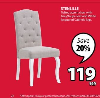 JYSK Stenlille tufted accent chair offer