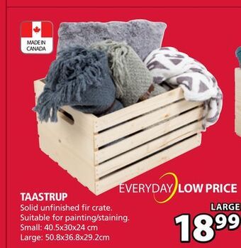 JYSK Taastrup solid unfinished fir crate offer