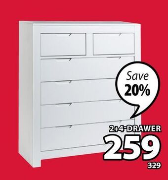 JYSK Hull 2+4-drawer offer