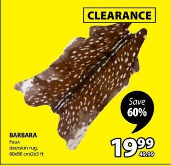 JYSK Barbara faux deerskin rug offer