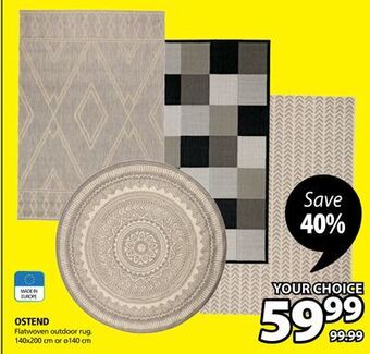 JYSK Ostend flatwoven outdoor rug offer