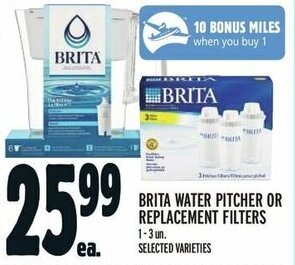 Metro BRITA WATER PITCHER OR REPLACEMENT FILTERS offer