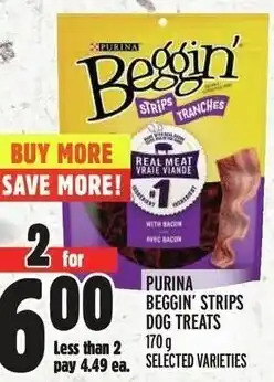 Metro PURINA BEGGIN' STRIPS DOG TREATS 170G offer
