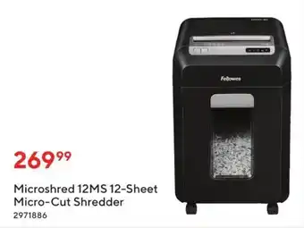 Staples Microshred 12MS 12-Sheet Micro-Cut Shredder offer