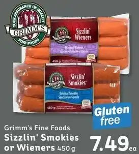 IGA Grimm's Fine Foods Sizzlin' Smokies or Wieners 450g offer