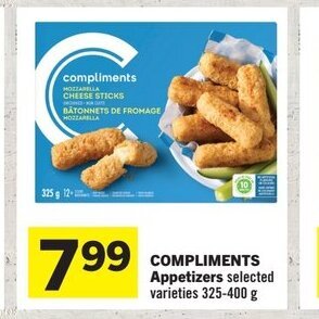 IGA COMPLIMENTS Appetizers selected varieties 325-400 g offer