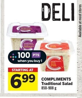 IGA COMPLIMENTS Traditional Salad 850-908 g offer