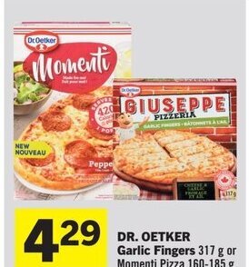 IGA DR. OETKER Garlic Fingers 317 g or Momenti Pizza 160-185 g offer
