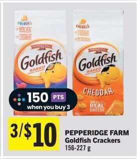 IGA PEPPERIDGE FARM Goldfish Crackers 156-227 g offer