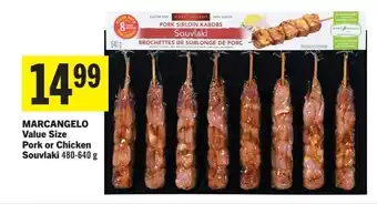 IGA MARCANGELO Value Size Pork or Chicken Souvlaki 480-640 g offer