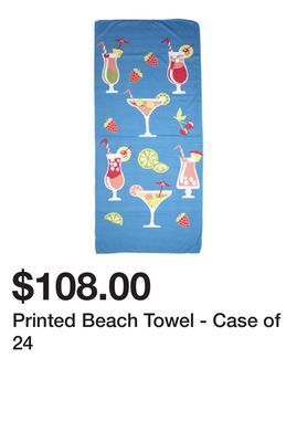 Dollarama Printed beach towel - case of 24 offer