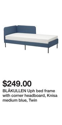 IKEA Blåkullen uph bed frame with corner headboard, knisa medium blue, twin offer