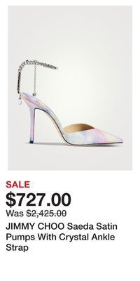 Holt Renfrew Jimmy choo saeda satin pumps with crystal ankle strap offer
