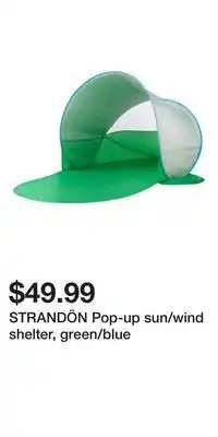 IKEA Strandön pop-up sun/wind shelter, green/blue offer