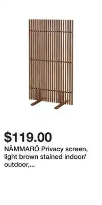 IKEA Nämmarö privacy screen, light brown stained indoor/outdoor, 140x80x50 cm (55 1/8x31 1/2x19 5/8 ) offer