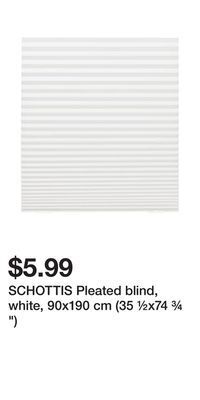 IKEA Schottis pleated blind, white, 90x190 cm (35 ½x74 ¾ ) offer