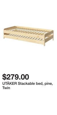 IKEA Utåker stackable bed, pine, twin offer