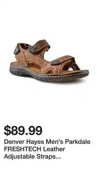 Mark's Denver hayes men's parkdale freshtech leather adjustable straps sandals - brown offer