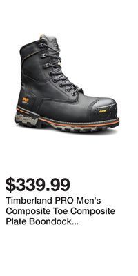 Mark's Timberland pro men's composite toe composite plate boondock waterproof 8 inch work boots - black offer