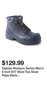 Mark's Dakota workpro series men's 6 inch 877 steel toe steel plate work boots offer